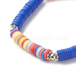 Handmade Polymer Clay Heishi Beads Stretch Bracelet&nbsp;BJEW-JB07372