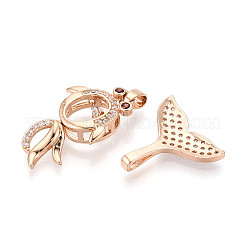 Brass Micro Pave Cubic Zirconia and Enamel Pendants&nbsp;KK-T072-60PG