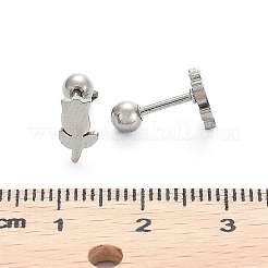 Tarnish Resistant 201 Stainless Steel Barbell Cartilage Earrings&nbsp;X-EJEW-R147-39