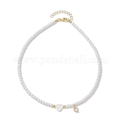 Brass Micro Pave Grade AAA Cubic Zirconia Letter Pendant Necklaces&nbsp;NJEW-JN04771-17