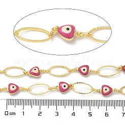 Rack Plating Brass Enamel Link Chains&nbsp;CHC-P012-09G-01