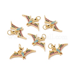 Rack Plating Brass Micro Pave Colorful Cubic Zirconia Pendants&nbsp;ZIRC-C040-48F-G