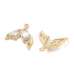 Brass Micro Pave Cubic Zirconia Pendants&nbsp;KK-B134-39G