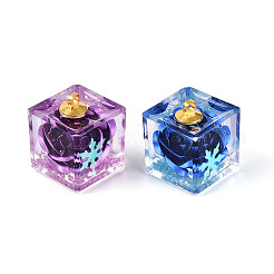 Transparent Inner Flower Resin Pendants&nbsp;RESI-T059-16