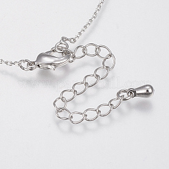 Brass Cubic Zirconia Pendant Necklaces&nbsp;LS-NJEW-H479-04P