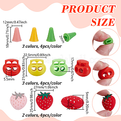 20Pcs 5 Styles Strawberry Synthetic Rubber Knitting Needle Point Protectors&nbsp;FIND-GA0008-11