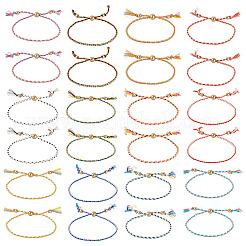 24Pcs 12 Colors Bohemian Braided Polyester Cord Bracelet Making&nbsp;MAK-TA0001-34