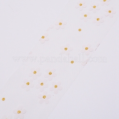 Flower Glitter Sequin Netting Fabric&nbsp;ORIB-WH0005-01A