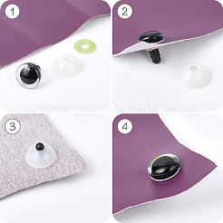 24 Sets 6 Colors ABS Plastic Safety Craft Eye&nbsp;DIY-GF0010-66B