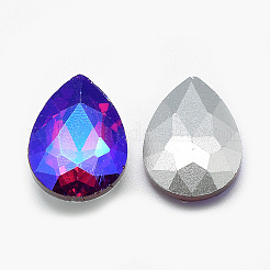 Pointed Back Glass Rhinestone Cabochons&nbsp;X-RGLA-T017-18x25mm-03