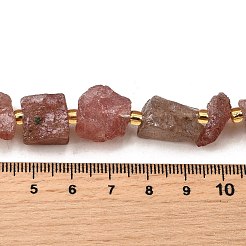 Raw Rough Natural Strawberry Quartz Beads Strands&nbsp;G-Z087-A09