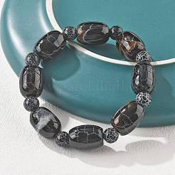 Natural Agate Bead Stretch Bracelets&nbsp;G-P570-01H