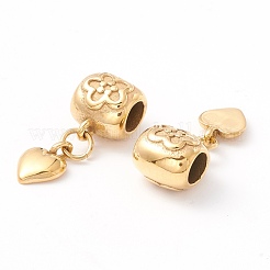 304 Stainless Steel European Dangle Charms&nbsp;STAS-M298-15G