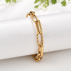 667 Stainless Steel(Grade 201 Equivalent) Chain Bracelets&nbsp;BJEW-P351-01A-G