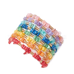 8Pcs Natural Freshwater Shell Braided Bead Bracelets&nbsp;BJEW-MZ00235