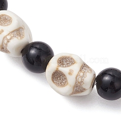3Pcs 3 Colors Synthetic Turquoise Beaded Stretch Bracelets&nbsp;BJEW-JB12093