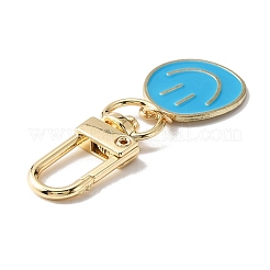 Smiling Face Enamel Pendant Decorations&nbsp;LS-KEYC-WH0036-08LG-01