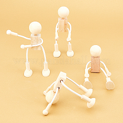 Unfinished Blank Wooden Robot Toys&nbsp;DIY-WH0097-05