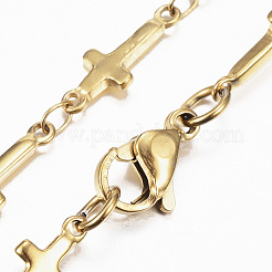 304 Stainless Steel Cross Link Chain Jewelry Sets&nbsp;SJEW-H103-11G
