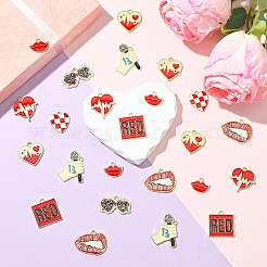 32Pcs 8 Styles Alloy Enamel Pendants&nbsp;ENAM-YW0005-15