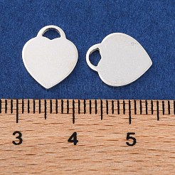 925 Sterling Silver Blank Heart Charms&nbsp;STER-F057-03S-02