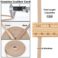 2M Flat Leather Cord&nbsp;LC-WH0007-07A-04