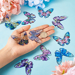 6 Colors Epoxy Resin Flower Print Big Pendants&nbsp;RESI-TA0002-60A