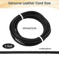 Braided Leather Cord with Core&nbsp;WL-CL0001-01A