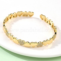 Brass Micro Pave Cubic Zirconia Bangles&nbsp;BJEW-C144-02G