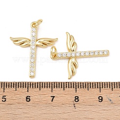 Brass Micro Pave Cubic Zirconia Pendants&nbsp;KK-G544-22G
