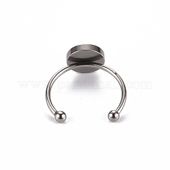 Non-Tarnish 201 Stainless Steel Cuff Pad Ring Settings&nbsp;X-STAS-S080-042C-P
