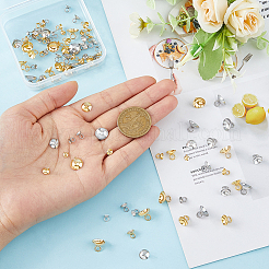 100Pcs 10 Styles 201 & 304 Stainless Steel Bead Cap Pendant Bails&nbsp;STAS-FI0001-02