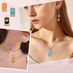6Pcs 3 Colors Rack Plating Brass Micro Pave Clear Cubic Zirconia Pendants&nbsp;KK-DC0001-03