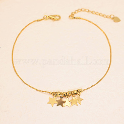 Vintage Brass Star Tassel Charm Anklets for Women&nbsp;CU9908