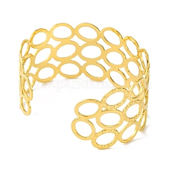 Ion Plating(IP) Oval 304 Stainless Steel Cuff Bangles for Women&nbsp;BJEW-B104-16G