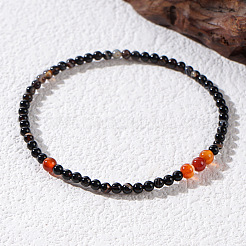 Natural Mixed Gemstone Round Beaded Stretch Bracelet for Men Women&nbsp;XO2750