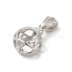 Rhodium Plated 925 Sterling Silver Cage Pendant&nbsp;STER-G038-01P