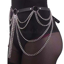 Alloy Multi-layered Chain Imitation Leather Waist Chain Belts for Women&nbsp;FS-WG5F5D3-01