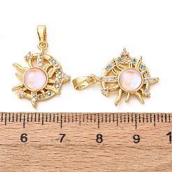 Brass Micro Pave Colorful Cubic Zirconia Pendants&nbsp;KK-A304-22G
