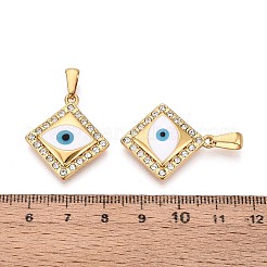 304 Stainless Steel Rhinestone & Enamel Pendants&nbsp;STAS-T072-84A-G