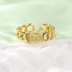Brass Cuff Open Rings for Women&nbsp;RJEW-A098-03G