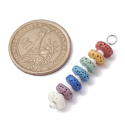 Chakra Natural Lava Rock Dyed Beaded Pendants&nbsp;PALLOY-JF02545-02