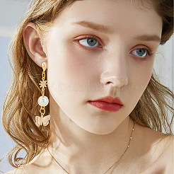 30Pcs 3 Style Ball & Teardrop Brass Stud Earring Findings&nbsp;KK-BC0012-24