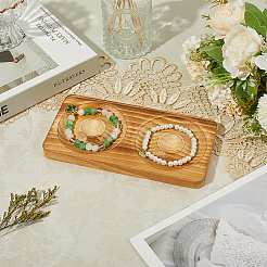 Beech Wooden Jewelry Bracelet Finger Ring Diplay Holder Tray&nbsp;ODIS-WH0010-02J-02