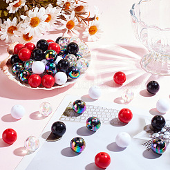100Pcs 5 Style Transparent & Opaque Acrylic Beads&nbsp;MACR-AR0001-16