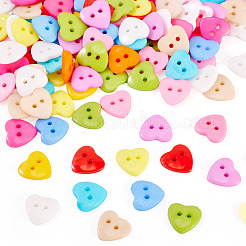 150Pcs Acrylic Heart Buttons&nbsp;BUTT-TA0001-38