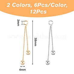 12Pcs 2 Colors Rack Plating Brass Tassel Pendants&nbsp;KK-HY0003-70
