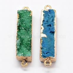 Electroplated Natural & Dyed Druzy Agate Links connectors&nbsp;G-N0168-019