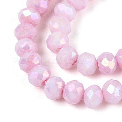 Anti-Tarnish Electroplate Rondelle Glass Beads Strands&nbsp;X-EGLA-T021-4mm-17-03