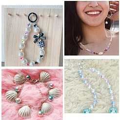 Rainbow ABS Plastic Imitation Pearl Beads&nbsp;OACR-CJ0001-02